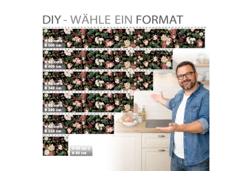Kuechenrueckwand - BLueTEN UND SCHMETTERLINGE - grafik