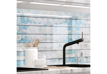 Kuechenrueckwand - BLAUES DESIGN HOLZ - grafik