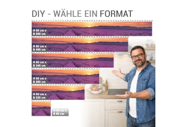 Kuechenrueckwand - LAVENDELFELD - grafik