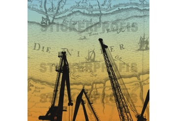 Kuechenrueckwand - HAMBURGER HAFEN - grafik