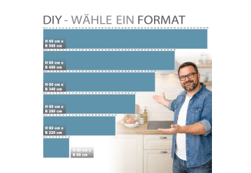 Kuechenrueckwand - RUHIGES LAGUNENBLAU - grafik