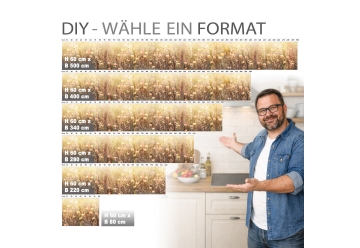 Kuechenrueckwand - WARMES BLueTENBEET - grafik