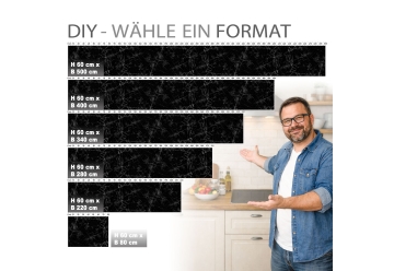 Kuechenrueckwand - MARMOR BLACK - grafik