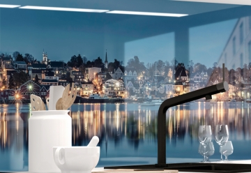 Kuechenrueckwand - HAFEN IN DaeNEMARK - grafik