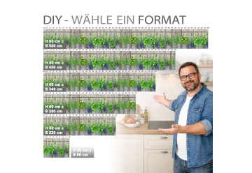 Kuechenrueckwand - MEDITERRANE KRaeUTER - grafik