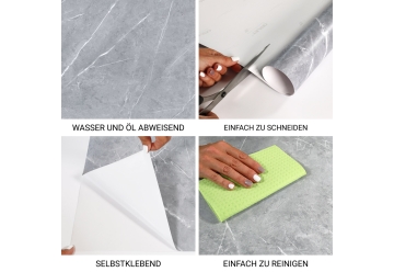Moebelfolie - ELEGANT GREY MARMOR (12,49 €/m²) - grafik