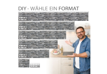 Kuechenrueckwand - LOFT BLACK - grafik