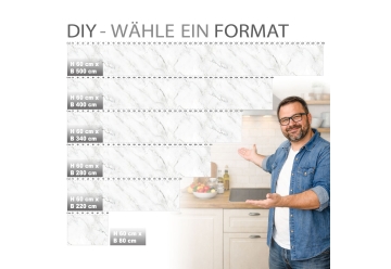 Kuechenrueckwand - WEISSER MARMOR - grafik