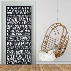 Tuertapete - WORTE AUF KREIDETAFEL - grafik