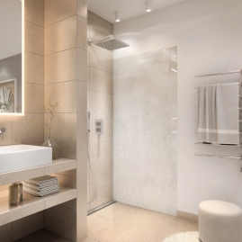 Duschrueckwand - WHITE NATURAL STONE - grafik