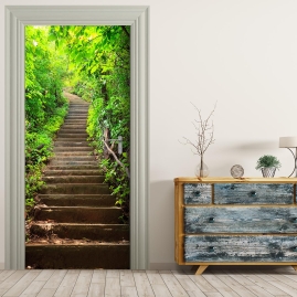 Tuertapete - GRueNE TREPPE - grafik