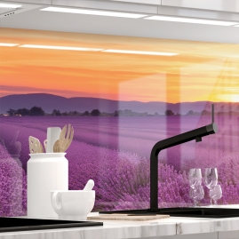 Kuechenrueckwand - LAVENDELFELD - grafik