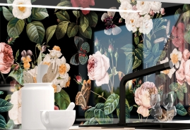 Kuechenrueckwand - BLueTEN UND SCHMETTERLINGE - grafik