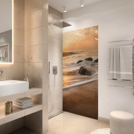 Duschrueckwand - STRAND AM ABEND - grafik