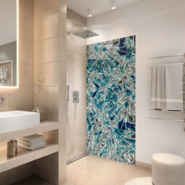 Duschrueckwand - 3D BLUE CRYSTAL - grafik