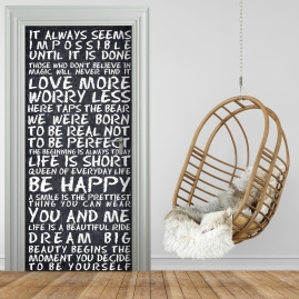 Tuertapete - WORTE AUF KREIDETAFEL - grafik