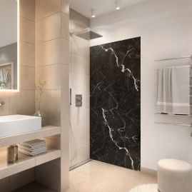 Duschrueckwand - SCHWARZER MARMOR - grafik