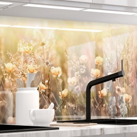 Kuechenrueckwand - WARMES BLueTENBEET - grafik