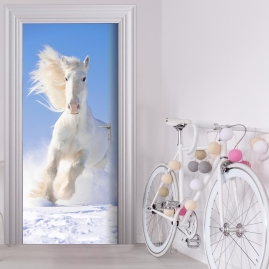 Tuertapete - WEISSES PFERD - grafik