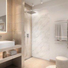 Duschrueckwand - WEISSER MARMOR  - grafik