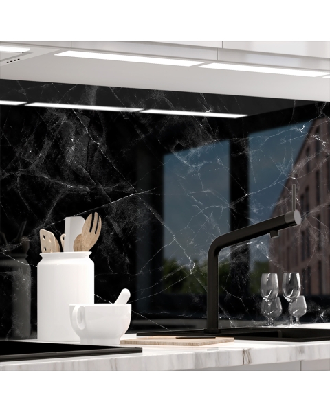 Kuechenrueckwand - MARMOR BLACK - grafik