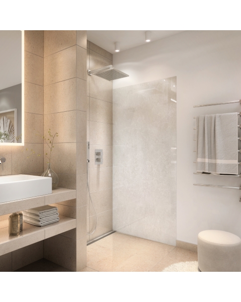 Duschrueckwand - WHITE NATURAL STONE - grafik