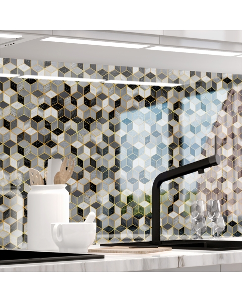 Kuechenrueckwand - DESIGN CUBES - grafik