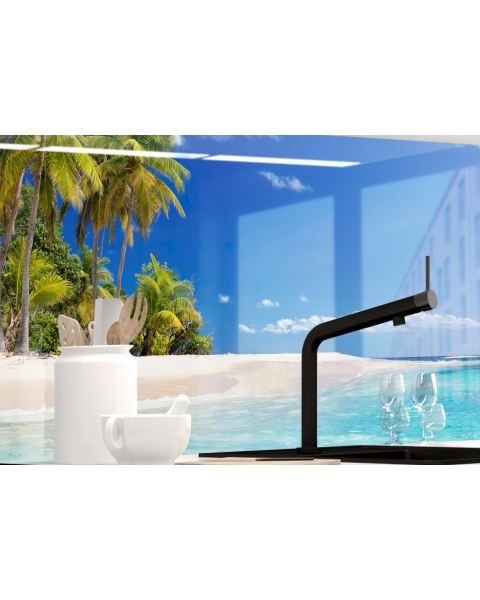 Kuechenrueckwand - KARIBIKSTRAND - grafik