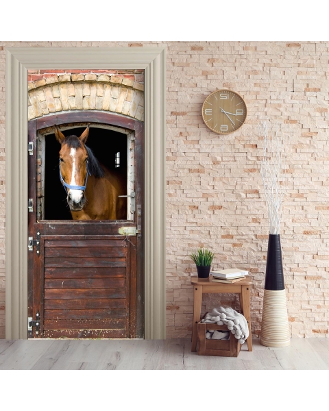 Tuertapete - PFERDESTALL - grafik