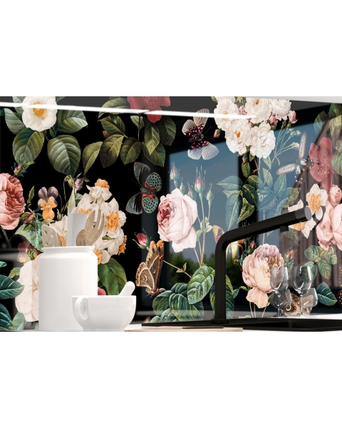 Kuechenrueckwand - BLueTEN UND SCHMETTERLINGE - grafik