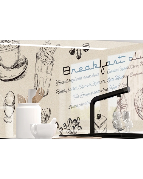 Kuechenrueckwand - BREAKFAST - grafik