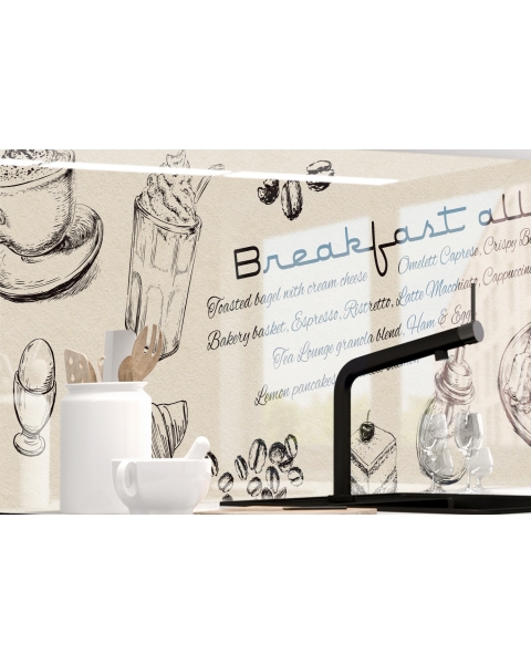 Kuechenrueckwand - BREAKFAST - grafik