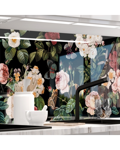 Kuechenrueckwand - BLueTEN UND SCHMETTERLINGE - grafik