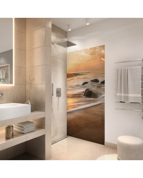 Duschrueckwand - STRAND AM ABEND - grafik