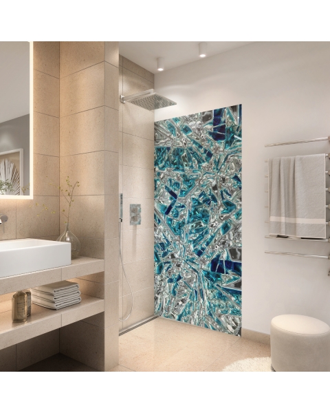 Duschrueckwand - 3D BLUE CRYSTAL - grafik