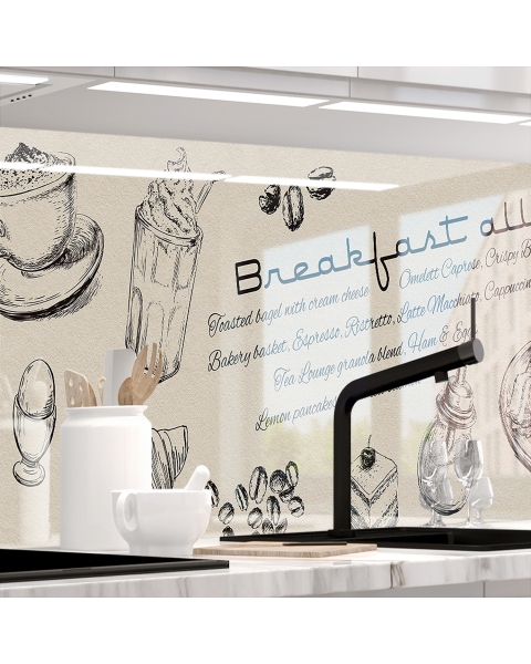 Kuechenrueckwand - BREAKFAST - grafik