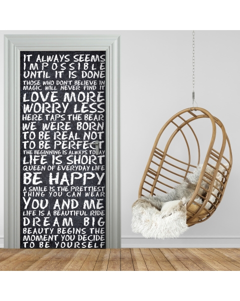 Tuertapete - WORTE AUF KREIDETAFEL - grafik