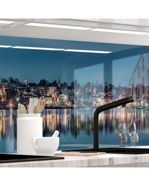 Kuechenrueckwand - HAFEN IN DaeNEMARK - grafik