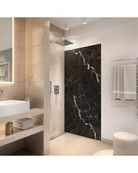 Duschrueckwand - SCHWARZER MARMOR - grafik
