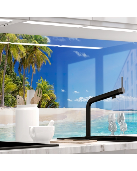 Kuechenrueckwand - KARIBIKSTRAND - grafik