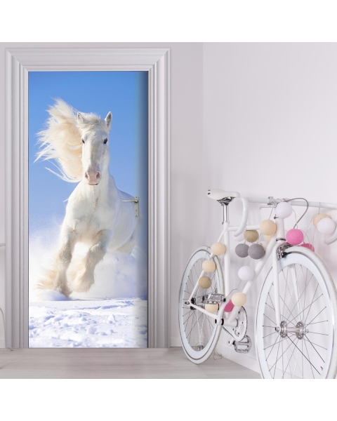 Tuertapete - WEISSES PFERD - grafik