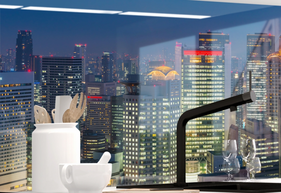 Kitchen backsplash - SKYLINES Kuechenrueckwand - SKYLINES - grafik