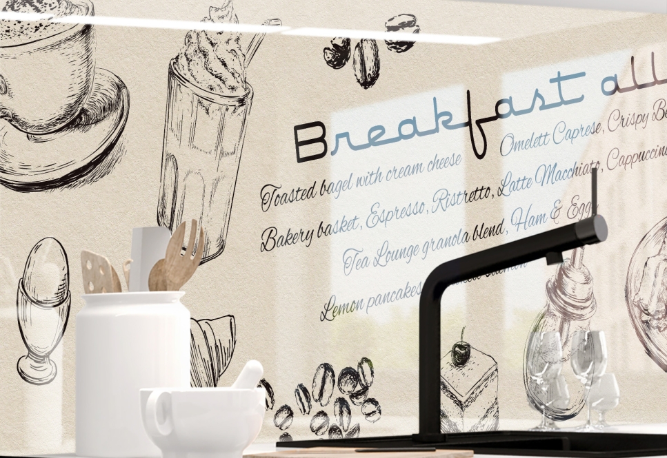 Backsplash - BREAKFAST Kuechenrueckwand - BREAKFAST - grafik
