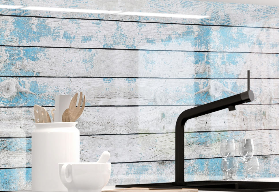 Küchenrückwand - BLAUES DESIGN HOLZ Kuechenrueckwand - BLAUES DESIGN HOLZ - grafik