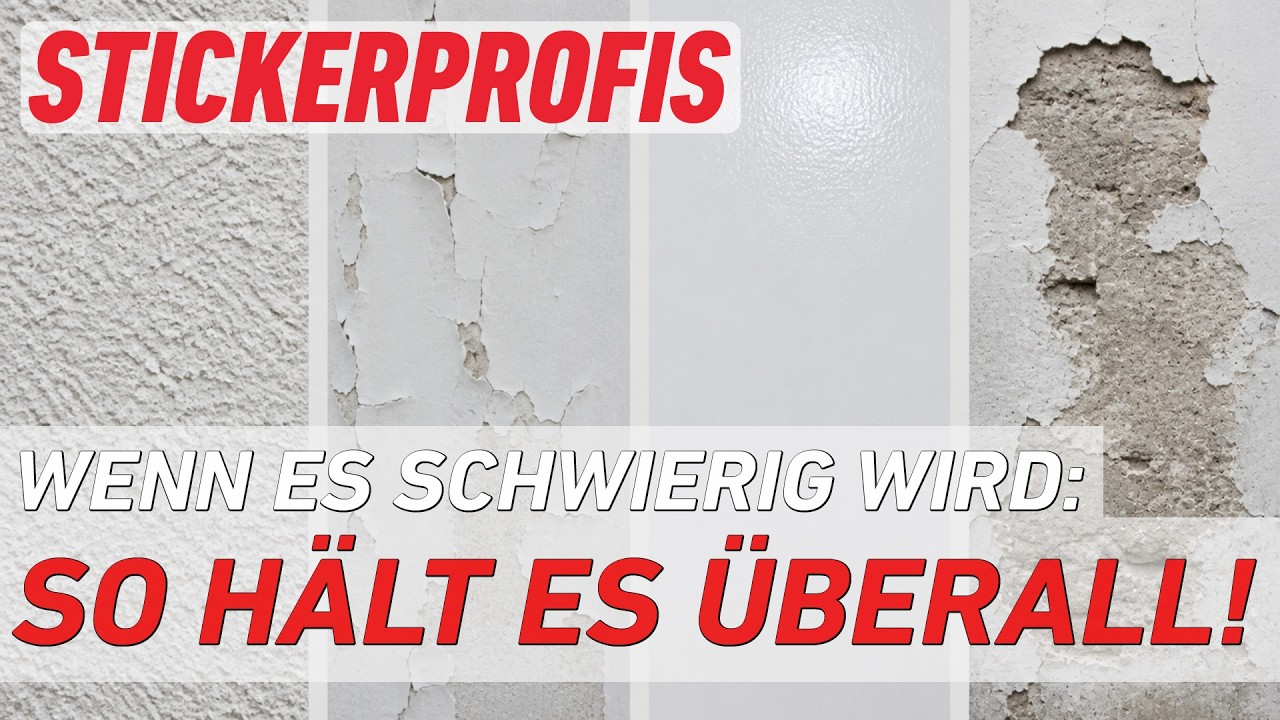 Vier defekte Untergründe und die Unterschrift: Küchenrückwand - so hält es überall